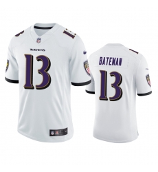 Men Baltimore Ravens 13 Rashod Bateman White Vapor Limited 2021 NFL Draft Jersey Men Baltimore Ravens 13 Rashod Bateman White Vapor Limited 2021 NFL Draft Jersey
