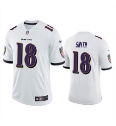 Men Baltimore Ravens 18 Roquan Smith White Game Jersey Men Baltimore Ravens 18 Roquan Smith White Game Jersey