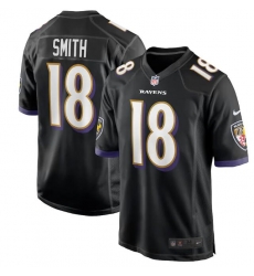 Men Baltimore Ravens #18 Roque Smith Black Vapor Limited Stitched Jersey Men Baltimore Ravens #18 Roque Smith Black Vapor Limited Stitched Jersey