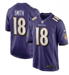 Men Baltimore Ravens #18 Roque Smith Purple Vapor Limited Stitched Jersey Men Baltimore Ravens #18 Roque Smith Purple Vapor Limited Stitched Jersey