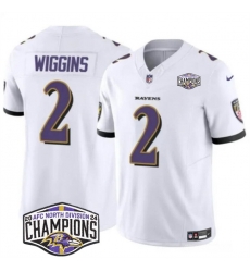 Men Baltimore Ravens 2 Nate Wiggins White F U S E 2024 AFC North Division Champions Vapor Limited Football Jersey Men Baltimore Ravens 2 Nate Wiggins White F U S E 2024 AFC North Division Champions Vapor Limited Football Jersey