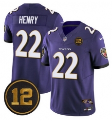 Men Baltimore Ravens 22 Derrick Henry Purple 2025 F U S E Jacoby Jones Patch Vapor Limited Football Jersey Men Baltimore Ravens 22 Derrick Henry Purple 2025 F U S E Jacoby Jones Patch Vapor Limited Football Jersey