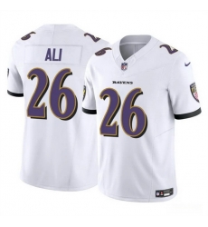 Men Baltimore Ravens 26 Rasheen Ali White 2025 F U S E Vapor Limited Football Jersey Men Baltimore Ravens 26 Rasheen Ali White 2025 F U S E Vapor Limited Football Jersey