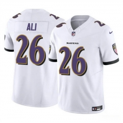 Men Baltimore Ravens 26 Rasheen Ali White 2025 F U S E  Vapor Limited Football Jersey