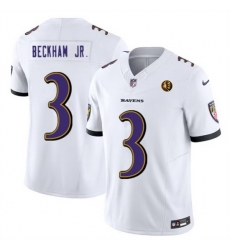 Men Baltimore Ravens 3 Odell Beckham Jr White 2023 F U S E With John Madden Patch Vapor Limited Football Jersey Men Baltimore Ravens 3 Odell Beckham Jr White 2023 F U S E With John Madden Patch Vapor Limited Football Jersey