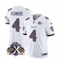Men Baltimore Ravens 4 Zay Flowers White 2023 F U S E With Patch Throwback Vapor Limited Jersey Men Baltimore Ravens 4 Zay Flowers White 2023 F U S E With Patch Throwback Vapor Limited Jersey