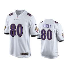 Men Baltimore Ravens 80 Isaiah Likely White Game Jersey Men Baltimore Ravens 80 Isaiah Likely White Game Jersey