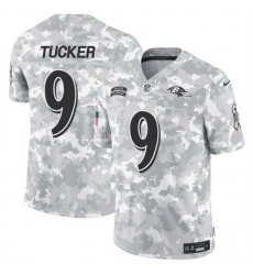 Men Baltimore Ravens 9 Justin Tucker 2024 F U S E Arctic Camo Salute To Service Limited Stitched Football Jersey Men Baltimore Ravens 9 Justin Tucker 2024 F U S E Arctic Camo Salute To Service Limited Stitched Football Jersey