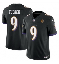 Men Baltimore Ravens 9 Justin Tucker Black 2023 F U S E With John Madden Patch Vapor Limited Stitched Football Jersey Men Baltimore Ravens 9 Justin Tucker Black 2023 F U S E With John Madden Patch Vapor Limited Stitched Football Jersey