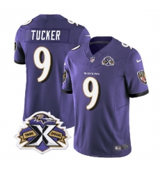 Men Baltimore Ravens 9 Justin Tucker Purple 2023 F U S E With Patch Throwback Vapor Limited Jersey Men Baltimore Ravens 9 Justin Tucker Purple 2023 F U S E With Patch Throwback Vapor Limited Jersey