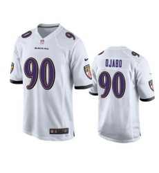 Men Baltimore Ravens 90 David Ojabo White Stitched Game Jersey Men Baltimore Ravens 90 David Ojabo White Stitched Game Jersey