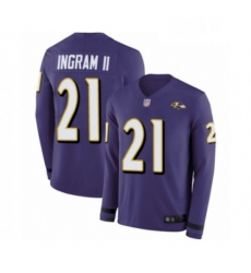 Mens Baltimore Ravens 21 Mark Ingram II Limited Purple Therma Long Sleeve Football Jersey Mens Baltimore Ravens 21 Mark Ingram II Limited Purple Therma Long Sleeve Football Jersey