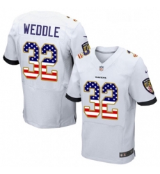 Mens Nike Baltimore Ravens 32 Eric Weddle Elite White Road USA Flag Fashion NFL Jersey Mens Nike Baltimore Ravens 32 Eric Weddle Elite White Road USA Flag Fashion NFL Jersey