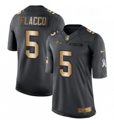Mens Nike Baltimore Ravens 5 Joe Flacco Limited BlackGold Salute to Service NFL Jersey Mens Nike Baltimore Ravens 5 Joe Flacco Limited BlackGold Salute to Service NFL Jersey