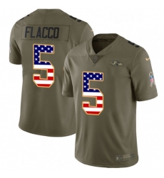 Mens Nike Baltimore Ravens 5 Joe Flacco Limited OliveUSA Flag Salute to Service NFL Jersey Mens Nike Baltimore Ravens 5 Joe Flacco Limited OliveUSA Flag Salute to Service NFL Jersey