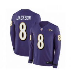 Mens Nike Baltimore Ravens 8 Lamar Jackson Limited Purple Therma Long Sleeve NFL Jersey Mens Nike Baltimore Ravens 8 Lamar Jackson Limited Purple Therma Long Sleeve NFL Jersey