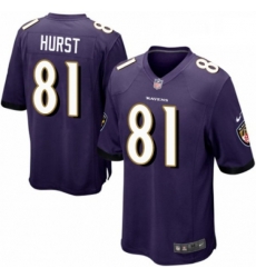 Mens Nike Baltimore Ravens 81 Hayden Hurst Game Purple Team Color NFL Jersey Mens Nike Baltimore Ravens 81 Hayden Hurst Game Purple Team Color NFL Jersey