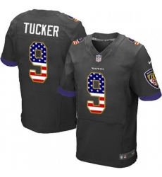 Mens Nike Baltimore Ravens 9 Justin Tucker Elite Black Alternate USA Flag Fashion NFL Jersey Mens Nike Baltimore Ravens 9 Justin Tucker Elite Black Alternate USA Flag Fashion NFL Jersey
