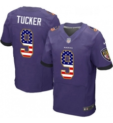 Mens Nike Baltimore Ravens 9 Justin Tucker Elite Purple Home USA Flag Fashion NFL Jersey Mens Nike Baltimore Ravens 9 Justin Tucker Elite Purple Home USA Flag Fashion NFL Jersey
