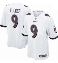 Mens Nike Baltimore Ravens 9 Justin Tucker Game White NFL Jersey Mens Nike Baltimore Ravens 9 Justin Tucker Game White NFL Jersey