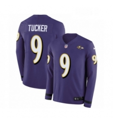 Mens Nike Baltimore Ravens 9 Justin Tucker Limited Purple Therma Long Sleeve NFL Jersey Mens Nike Baltimore Ravens 9 Justin Tucker Limited Purple Therma Long Sleeve NFL Jersey