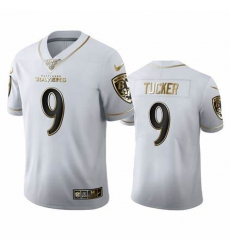 Men's Ravens Justin Tucker White 100th Season Golden Edition Jersey Men's Ravens Justin Tucker White 100th Season Golden Edition Jersey