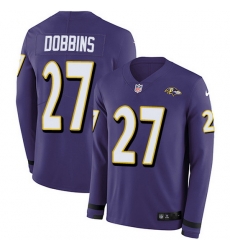Nike Ravens 27 J K Dobbins Purple Team Color Men Stitched NFL Limited Therma Long Sleeve Jersey Nike Ravens 27 J K Dobbins Purple Team Color Men Stitched NFL Limited Therma Long Sleeve Jersey