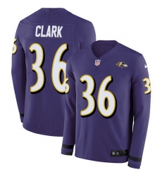 Nike Ravens 36 Chuck Clark Purple Team Color Men Stitched NFL Limited Therma Long Sleeve Jersey Nike Ravens 36 Chuck Clark Purple Team Color Men Stitched NFL Limited Therma Long Sleeve Jersey