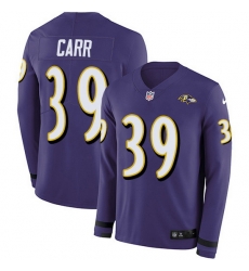 Nike Ravens 39 Brandon Carr Purple Team Color Men Stitched NFL Limited Therma Long Sleeve Jersey Nike Ravens 39 Brandon Carr Purple Team Color Men Stitched NFL Limited Therma Long Sleeve Jersey
