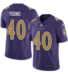 Nike Ravens #40 Kenny Young Purple Mens Stitched NFL Limited Rush Jersey Nike Ravens #40 Kenny Young Purple Mens Stitched NFL Limited Rush Jersey