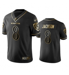 Ravens 8 Lamar Jackson Black Men Stitched Football Limited Golden Edition Jersey Ravens 8 Lamar Jackson Black Men Stitched Football Limited Golden Edition Jersey