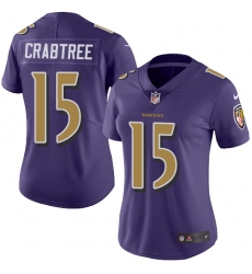 Nike Ravens #15 Michael Crabtree Purple Womens Stitched NFL Limited Rush Jersey Nike Ravens #15 Michael Crabtree Purple Womens Stitched NFL Limited Rush Jersey