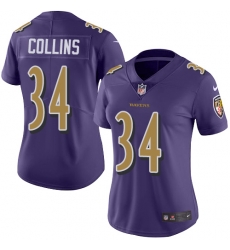 Nike Ravens #34 Alex Collins Purple Womens Stitched NFL Limited Rush Jersey Nike Ravens #34 Alex Collins Purple Womens Stitched NFL Limited Rush Jersey