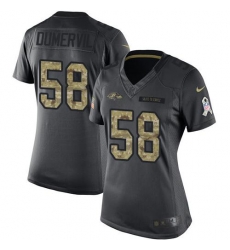 Nike Ravens #58 Elvis Dumervil Black Womens Stitched NFL Limited 2016 Salute to Service Jersey Nike Ravens #58 Elvis Dumervil Black Womens Stitched NFL Limited 2016 Salute to Service Jersey