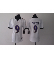 Nike Women Baltimore Ravens #9 Tucker white jerseys Nike Women Baltimore Ravens #9 Tucker white jerseys