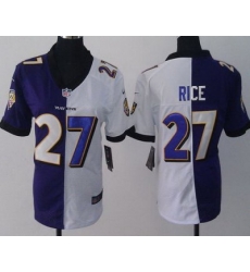 Women Nike Baltimore Ravens #27 Ray Rice Purple White Split NFL Jerseys Women Nike Baltimore Ravens #27 Ray Rice Purple White Split NFL Jerseys