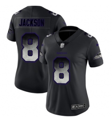 Women Ravens 8 Lamar Jackson Black Stitched Football Vapor Untouchable Limited Smoke Fashion Jersey Women Ravens 8 Lamar Jackson Black Stitched Football Vapor Untouchable Limited Smoke Fashion Jersey