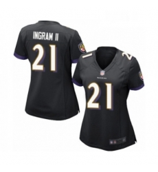 Womens Baltimore Ravens 21 Mark Ingram II Game Black Alternate Football Jersey Womens Baltimore Ravens 21 Mark Ingram II Game Black Alternate Football Jersey