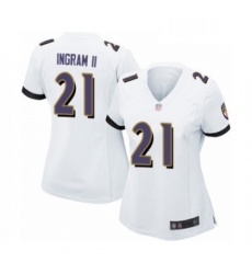 Womens Baltimore Ravens 21 Mark Ingram II Game White Football Jersey Womens Baltimore Ravens 21 Mark Ingram II Game White Football Jersey