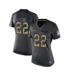 Womens Baltimore Ravens 22 Mark Ingram II Limited Black 2016 Salute to Service Football Jersey Womens Baltimore Ravens 22 Mark Ingram II Limited Black 2016 Salute to Service Football Jersey