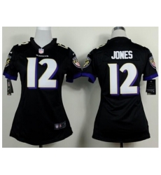 Women's Nike Baltimore Ravens #12 Jacoby Jones Black Alternate Stitched NFL New Elite Jersey Women's Nike Baltimore Ravens #12 Jacoby Jones Black Alternate Stitched NFL New Elite Jersey