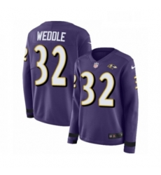 Womens Nike Baltimore Ravens 32 Eric Weddle Limited Purple Therma Long Sleeve NFL Jersey Womens Nike Baltimore Ravens 32 Eric Weddle Limited Purple Therma Long Sleeve NFL Jersey