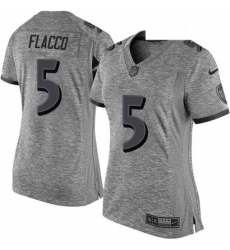 Womens Nike Baltimore Ravens 5 Joe Flacco Limited Gray Gridiron NFL Jersey Womens Nike Baltimore Ravens 5 Joe Flacco Limited Gray Gridiron NFL Jersey
