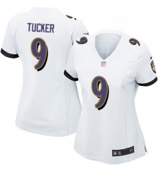 Womens Nike Baltimore Ravens 9 Justin Tucker Game White NFL Jersey Womens Nike Baltimore Ravens 9 Justin Tucker Game White NFL Jersey