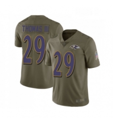 Youth Baltimore Ravens 29 Earl Thomas III Limited Olive 2017 Salute to Service Football Jersey Youth Baltimore Ravens 29 Earl Thomas III Limited Olive 2017 Salute to Service Football Jersey