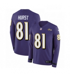 Youth Nike Baltimore Ravens 81 Hayden Hurst Limited Purple Therma Long Sleeve NFL Jersey Youth Nike Baltimore Ravens 81 Hayden Hurst Limited Purple Therma Long Sleeve NFL Jersey
