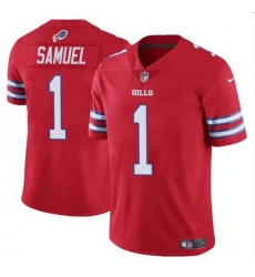 Men Buffalo Bills 1 Curtis Samuel Red Vapor Untouchable Limited Stitched Football Jersey Men Buffalo Bills 1 Curtis Samuel Red Vapor Untouchable Limited Stitched Football Jersey