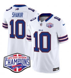 Men Buffalo Bills 10 Khalil Shakir White F U S E 2024 AFC East Division Champions Vapor Limited Stitched Football Jersey Men Buffalo Bills 10 Khalil Shakir White F U S E 2024 AFC East Division Champions Vapor Limited Stitched Football Jersey