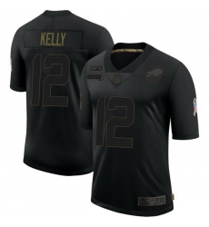 Men Buffalo Bills 12 Jim Kelly Black Limited 2020 Salute To Service Jersey Men Buffalo Bills 12 Jim Kelly Black Limited 2020 Salute To Service Jersey