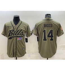 Men Buffalo Bills 14 Stefon Diggs 2022 Olive Salute To Service Cool Base Stitched Baseball Jersey Men Buffalo Bills 14 Stefon Diggs 2022 Olive Salute To Service Cool Base Stitched Baseball Jersey